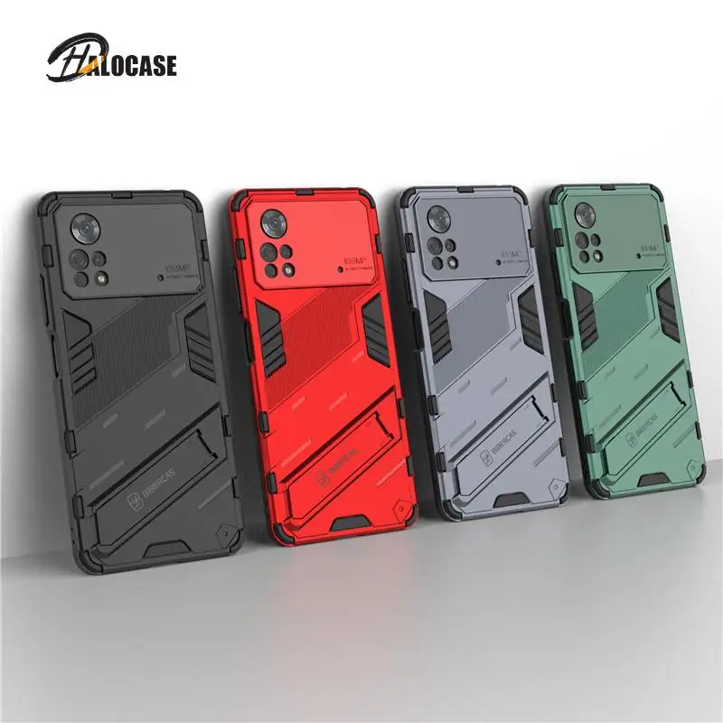 

For Xiaomi Poco X4 Pro 5G Case Punk Stlye Hard Rubber Armor Bracket Cover For Poco X4 Pro Case for Poco X4 M4 X3 M3 Pro Fundas