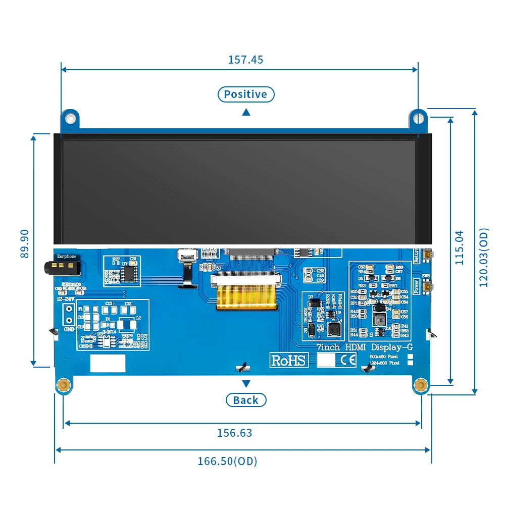 $203.24 7Inch IPS/TN AIDA64 LCD Display  mini pc Touch HDMI Module 1024 x 600 for Raspberry Pi 3 Pi4 PC monitor moniteur tacti orange pi