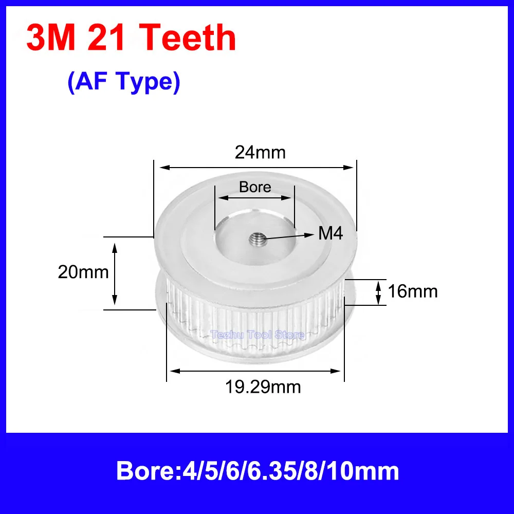 

1PCS Width 16mm HTD 3M Timing Pulley 21 Teeth 22 Teeth 23 Teeth Synchronous Belt Wheel Bore 4/5/6/6.35/8/10/12mm