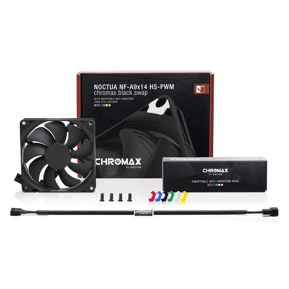 Фото Вентилятор для корпуса ПК Noctua NF-A9x14 HS-PWM Chromax.black.swap, ультратонкий, 92x14 мм, для радиатора, охлаждения процессора и компьютерного корпуса №4
