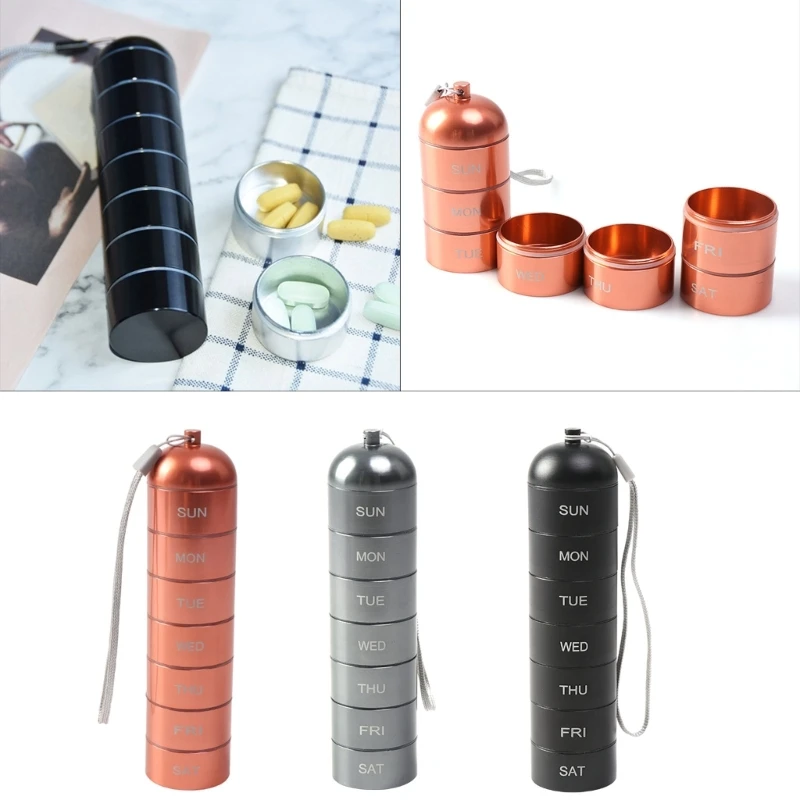 

7 Compartments Sealed Weekly Pills Holder Box Split Organizers Splitter