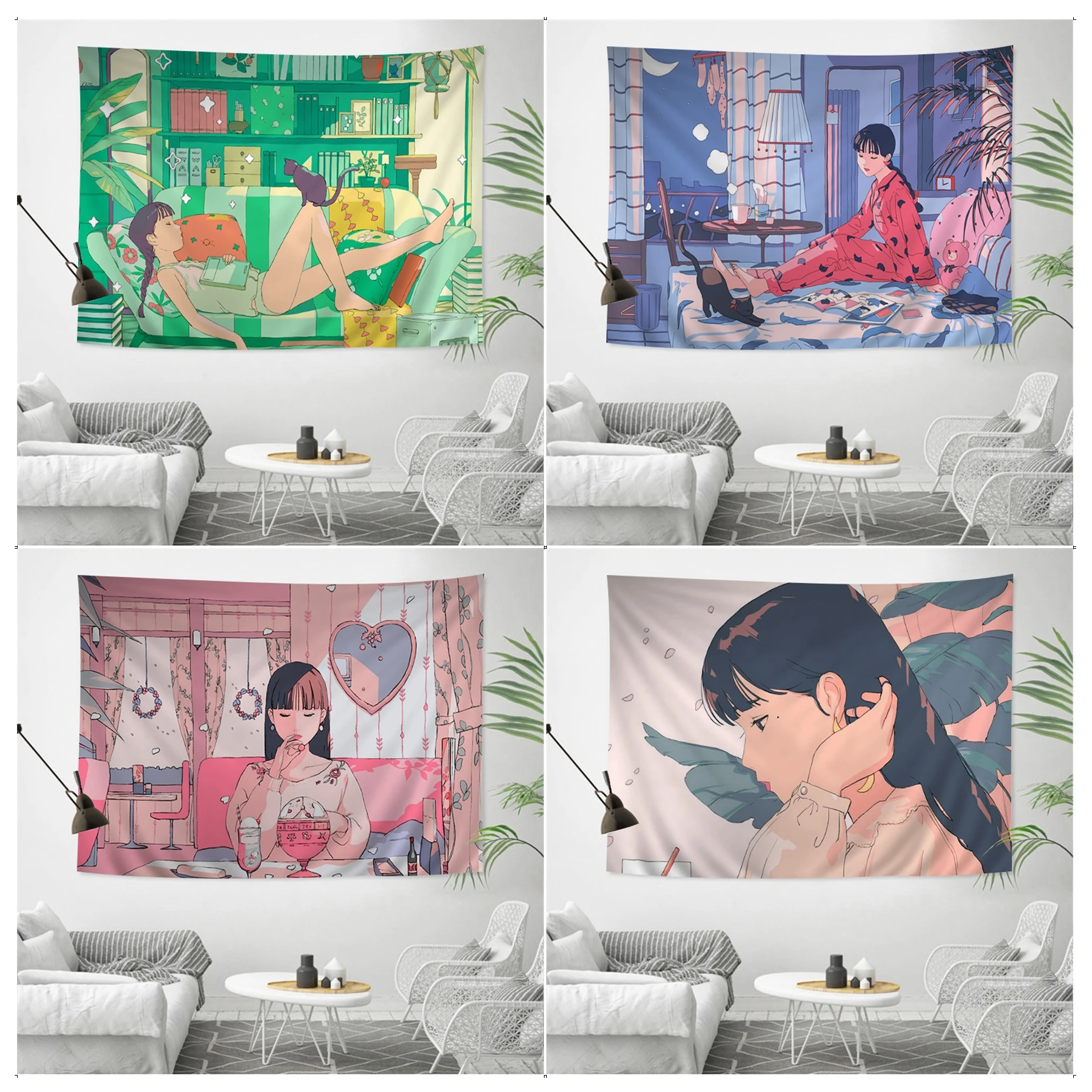 

Hanging Decor Girl Hanging Bohemian Tapestry Home Decoration Hippie Bohemian Decoration Divination Cheap Hippie Wall Hanging