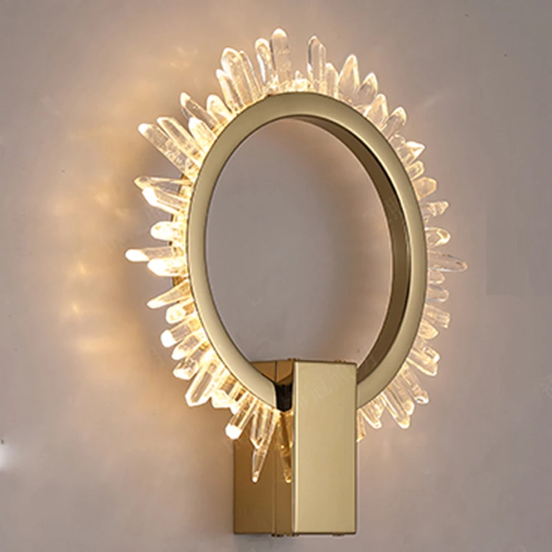 

Luxury Crystal Wall Lights Modern Living Room Lamp AC110v 220V Gold Bedroom Decoration Sconce
