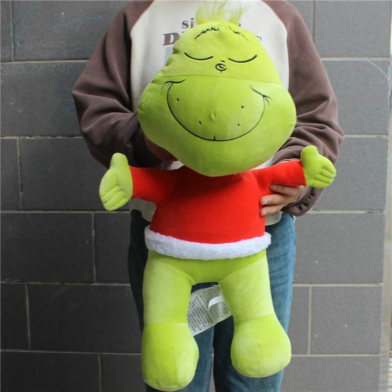 

1 шт. 50 см большой зеленый человек Рождественская грелка плюшевая кукла игрушки Мягкая фигурка Грин для детей праздничные подарки