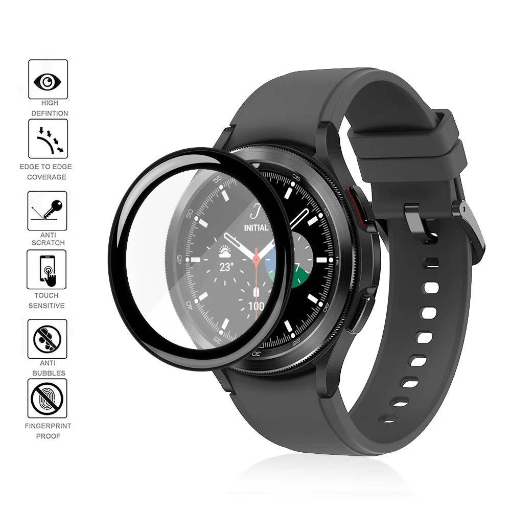 

Protective Film for Samsung Galaxy Watch 4 40mm 44mm not glass Cover Full Screen Protector for Galaxy Watch4 44mm Protect Ring