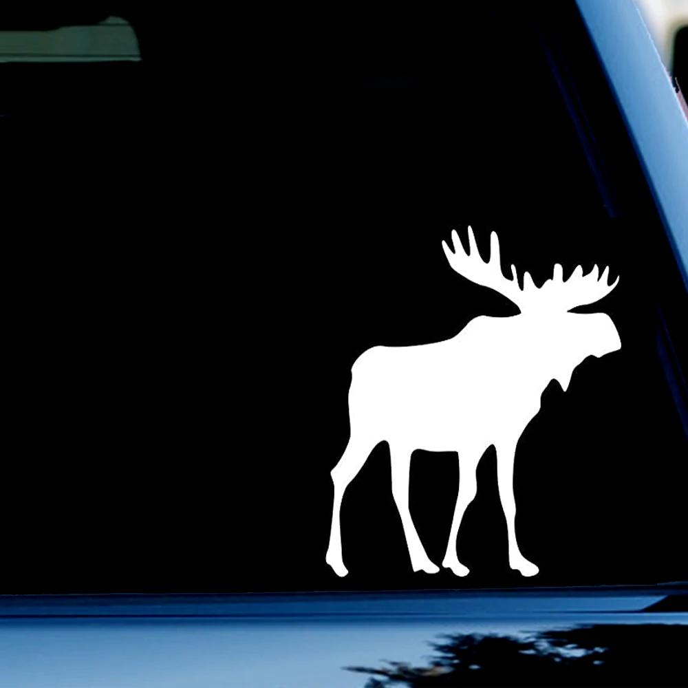 

Смешная Виниловая наклейка 4,2x4,5 дюйма с лосями, наклейка для автомобиля, грузовика, окна, бампера, белая