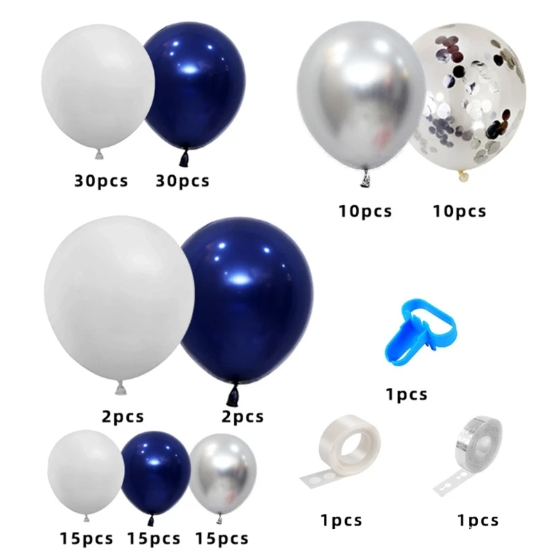 

Night Blue Balloon Kit Latex Balloons Decorative Ornament Party Supplies for Festival New Year Holiday Party Background