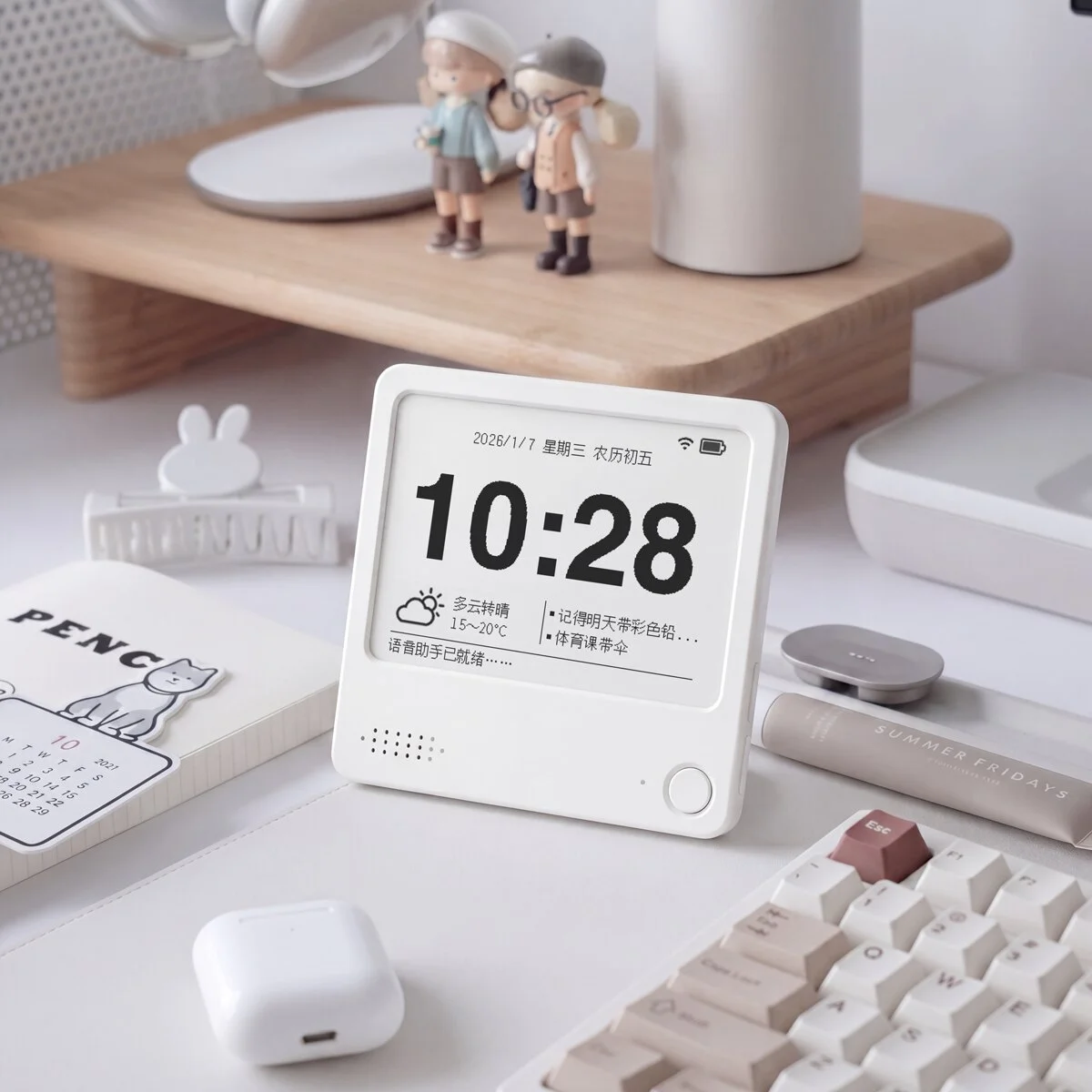 Фото Zectrix Note4 AI E-Ink Умный магнит на холодильник 4,2 дюйма, цифровой диктофон-блокнот, декор для стола с голосовым взаимодействием AI, календарь, функция повтора №3