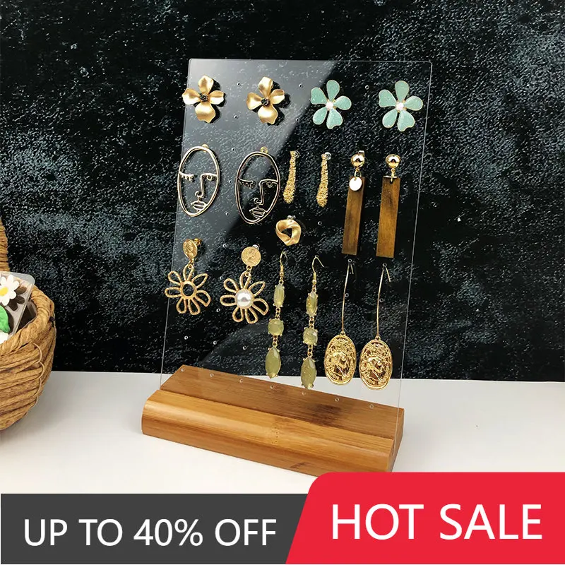 Earring Jewelry Display Holder Rack Stand Showcase Organizer Shelf Mould Plastic Earrings Display Stand Storage Case