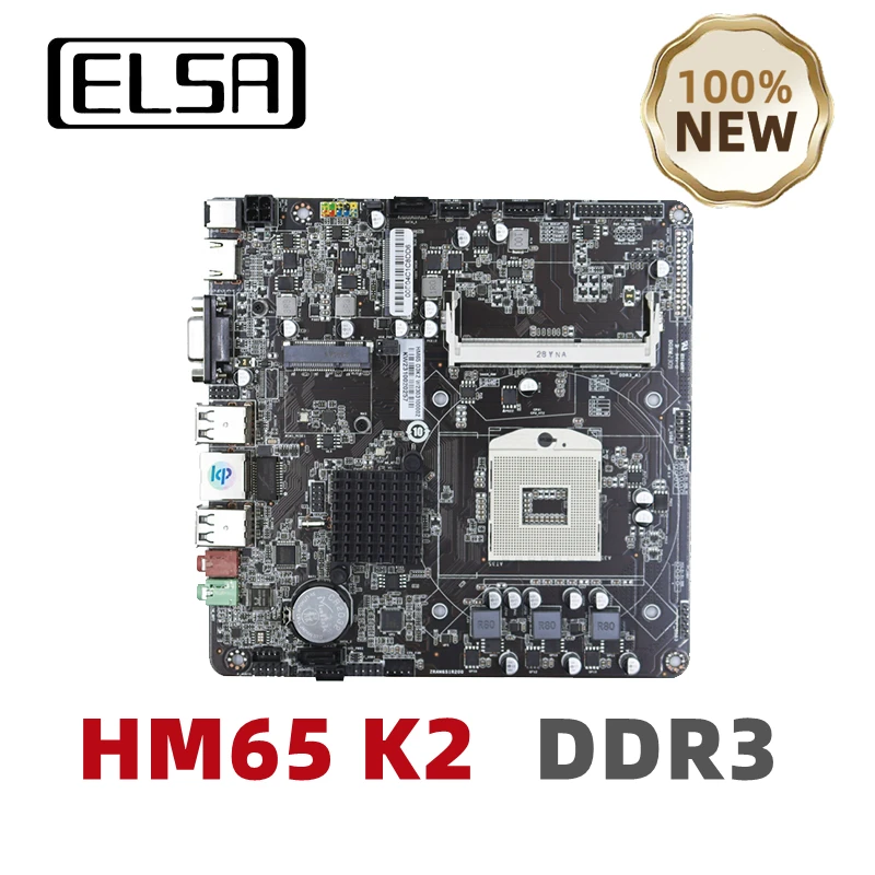 Материнская плата Эльза HM65 D3K2 Mini ITX PGA 988 DDR3 поддержка процессора Intel Core i3/i5/i7 Pentium Celeron для игрового ПК ITX-MainboardNew