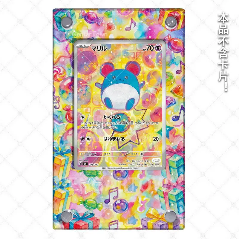 Фото Новая подставка для карт Pocket Monster Marill, акриловая настольная фигурка Mew Canari Game Collection Kaka Brick, игрушка-подарок DIY №2