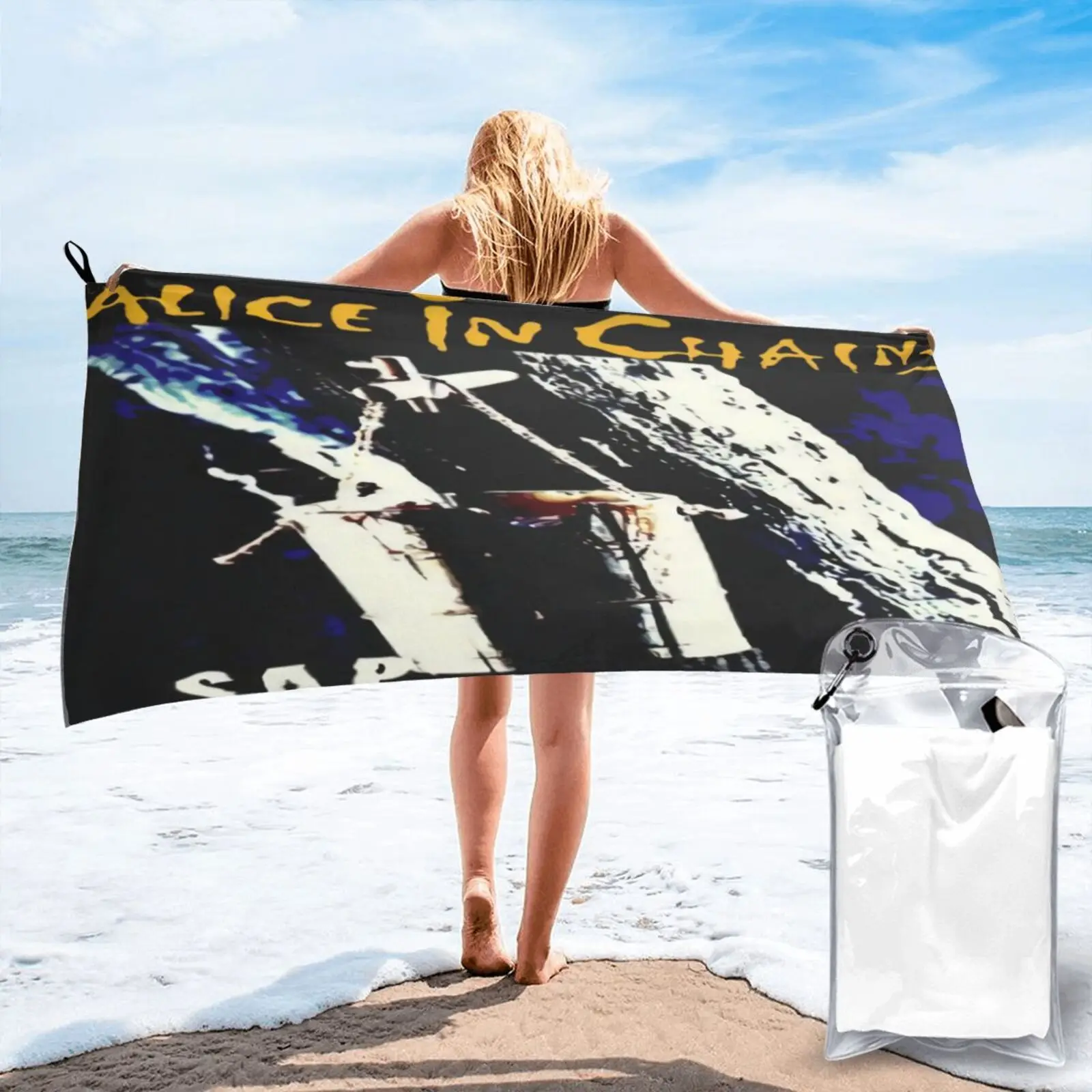

Rare Alice In Chains Band Sap Beach Towel Terry Towels Sauna Beachwear Microfiber Towel Sauna Kitchen Towels Towel For Kitchen