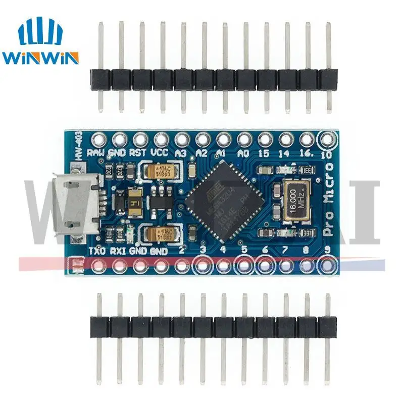 Модуль Mini/Type-C/Micro USB Pro Micro ATMEGA32U4 5 В/16 МГц с Загрузчиком для arduino 2-рядным штырьковым