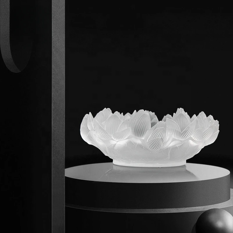 

New Luxury Crystal Fruit Plate liuli Lotus Fruit Plate Wedding Decoration