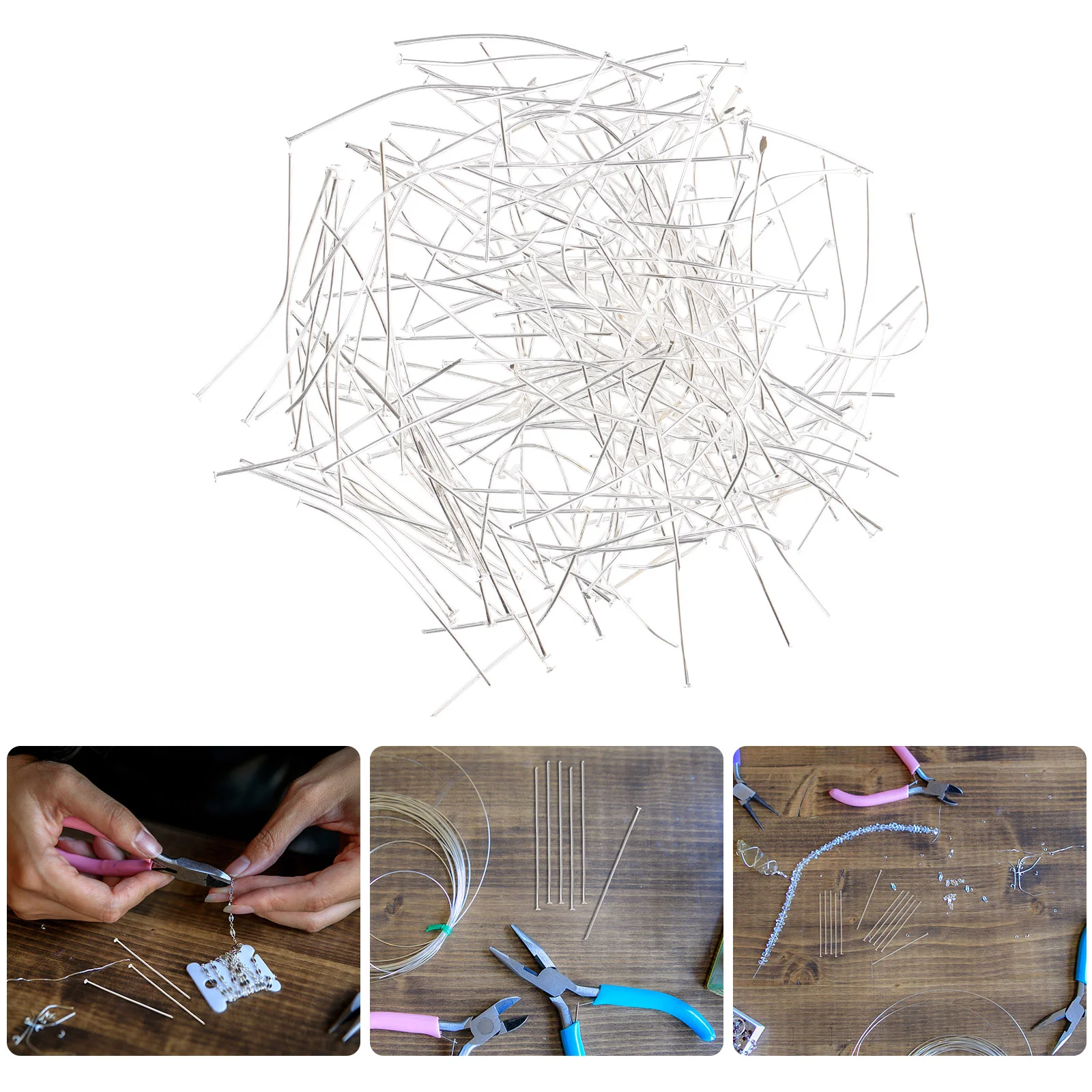 

400 Pcs Pin Beading Embroidery Pins Metal Head Flower Bouquet Accessories Craft Making Thread Headgear Jewellery