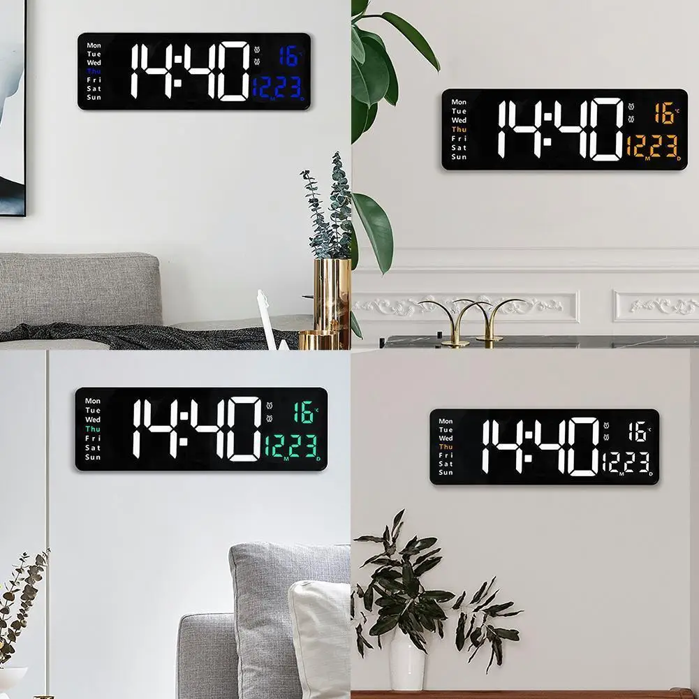 

LED Digital Alarm Clock Snooze Temperature Date Display USB Desktop LED Clocks For Living Room Bedroom Decoration B9N8