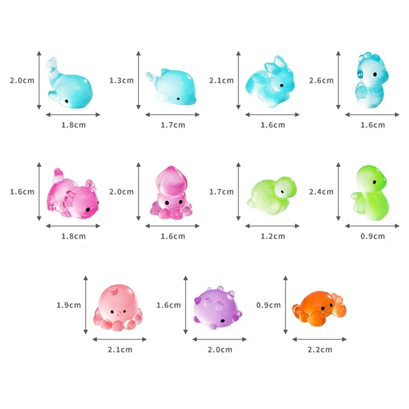 

Светящиеся фигурки морских животных набор из 11 штук