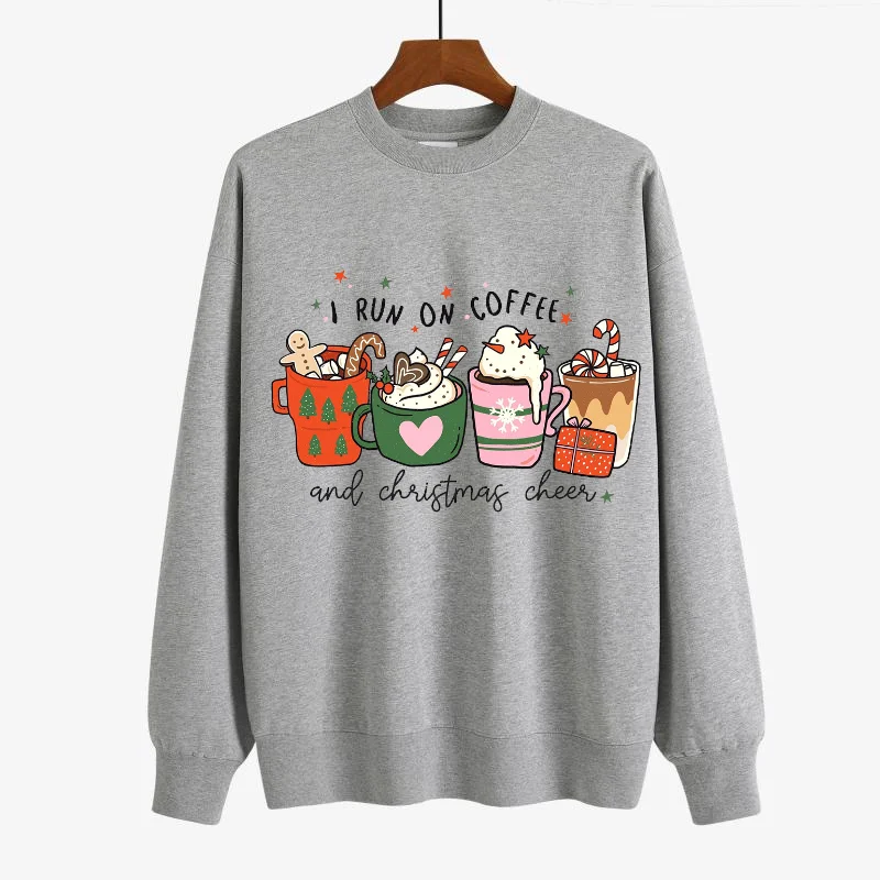 

Я работаю на кофе и Рождество, свитшот с длинным рукавом, может индивидуально подогнать рисунок, который вы хотите