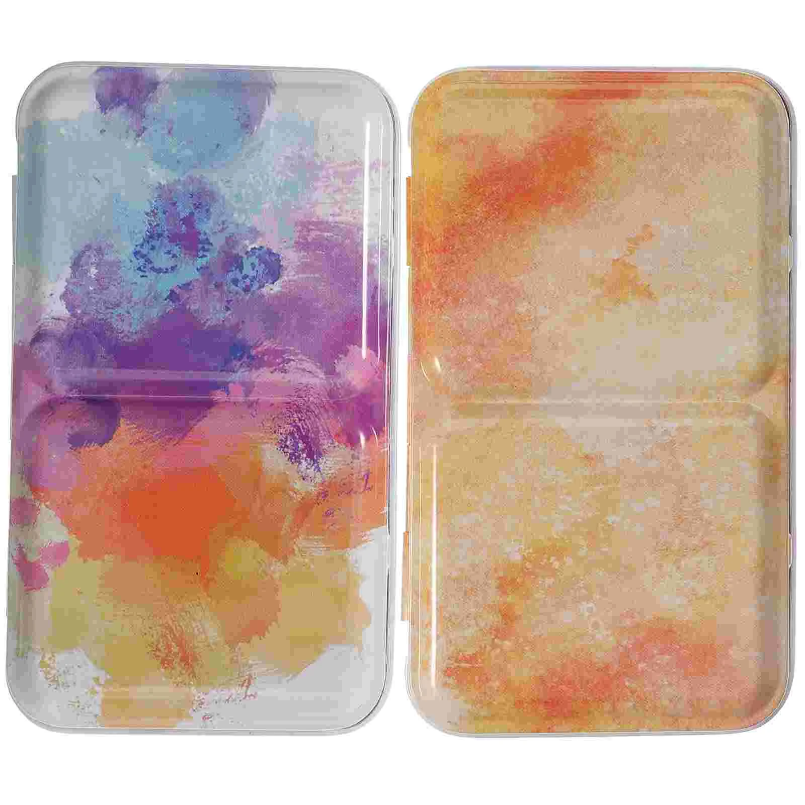 

2 набора, дорожный поднос, пигментная коробка, палитра, картина маслом, портативные акварельные подставки, железные пустые металлические отсеки для путешествий