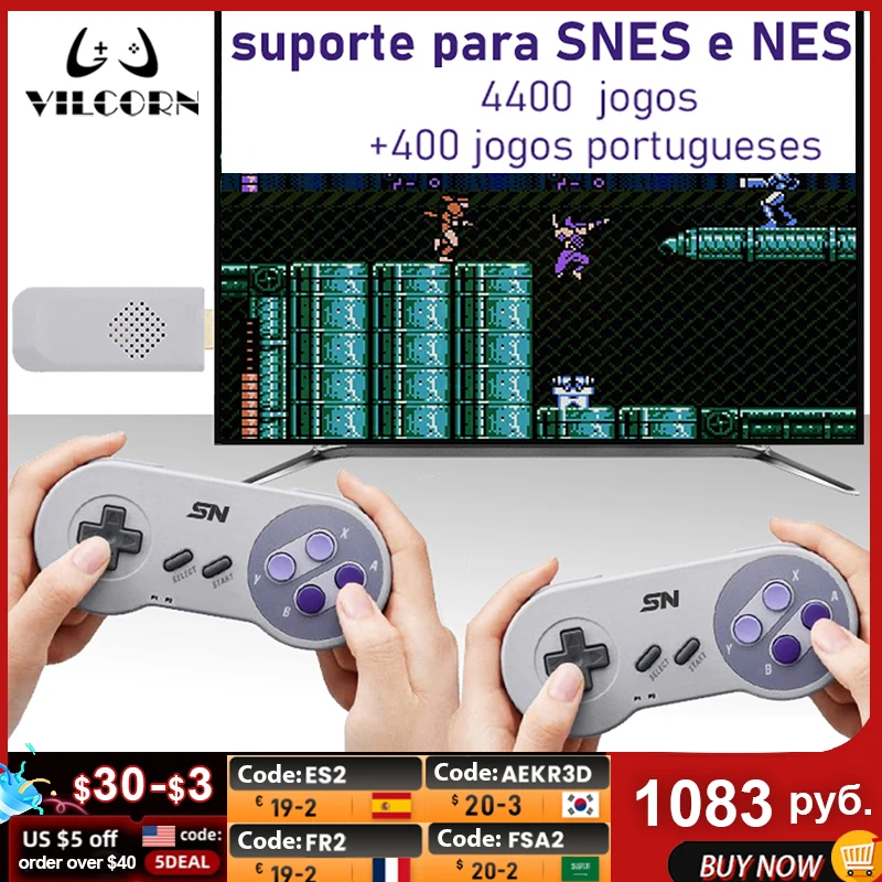 

VERORA Wireless Console For SNES NES 300 + 16 Bit Russian Dendy Genesis Game Stick HDMI-compatible Retro 900+ Game For SFC Drive
