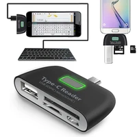 multi function 4 in 1 otgtfsd smart card reader with micro usbtype c charge port