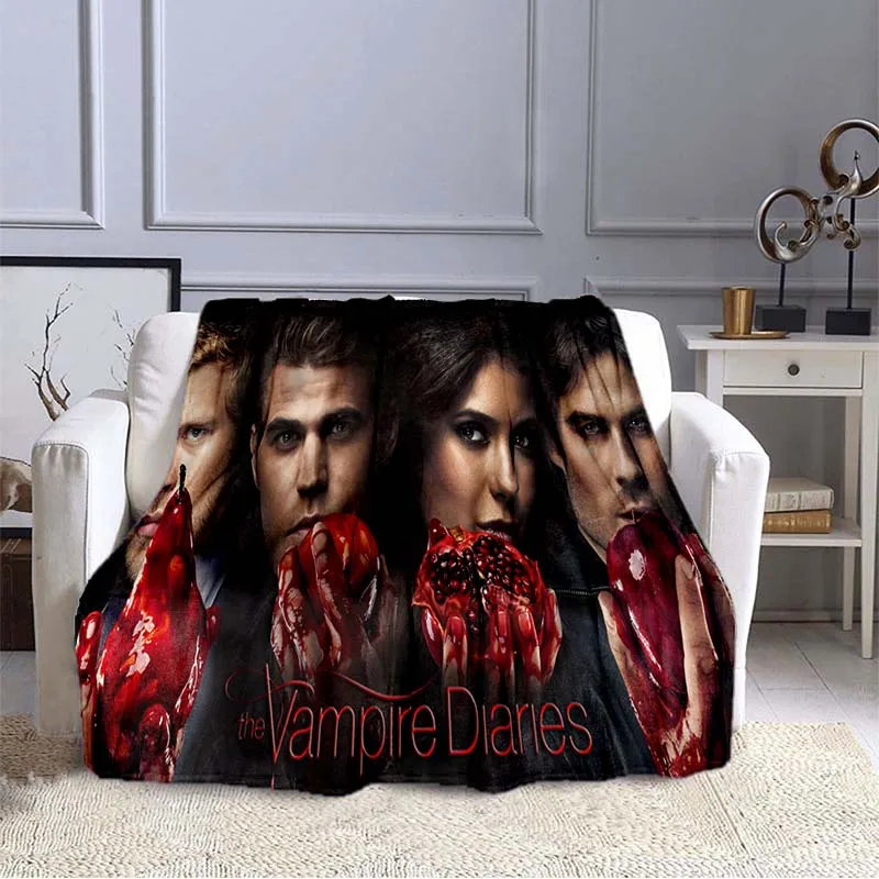 Одеяло Дневники вампира, мягкое плюшевое одеяло, мягкое теплое вязаное одеяло, одеяла для кровати, подарок, Фланелевое покрывало, мягкое одеяло