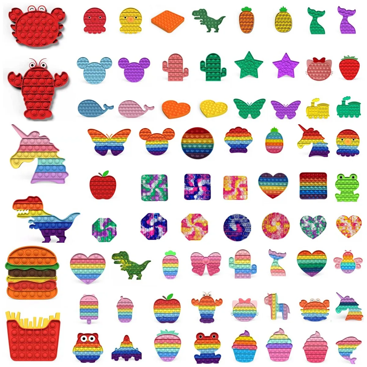 Игрушка антистрессовая Pop для взрослых и детей радужная пузырьковая игрушка