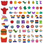 Игрушка антистрессовая Pop для взрослых и детей, радужная пузырьковая игрушка для снятия стресса с аутизма