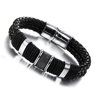 2022 new mens bracelet fashion weave charm leather simple fashion jewelry personality hot selling wild accessories