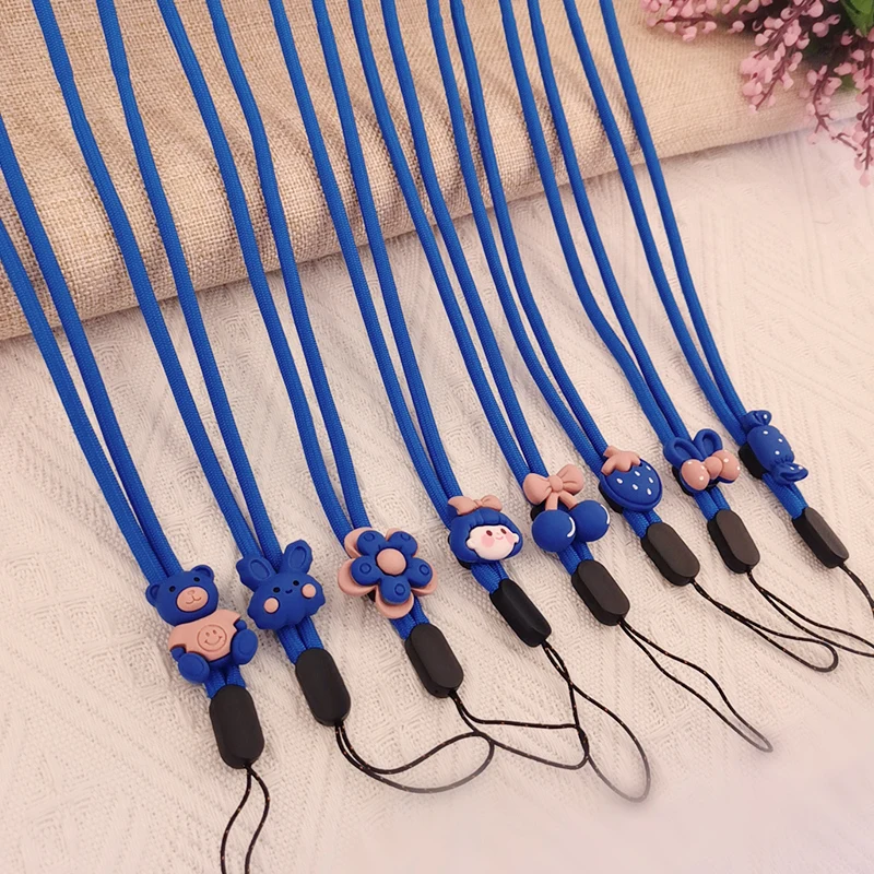 

Nylon Cord Braid Cord For Camera Cell Phone IPod USB Mp4 Key Ring Holder Mobile Phone Lanyard NEW Long Klein Blue Simple Lanyard