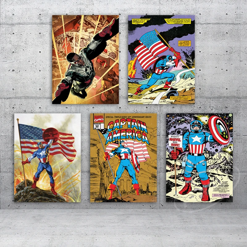 

Marvel Movie Character Captain America Abstract Posters Home Decor Modular Pictures Superhero Canvas Paintings Boy Room Wall Art