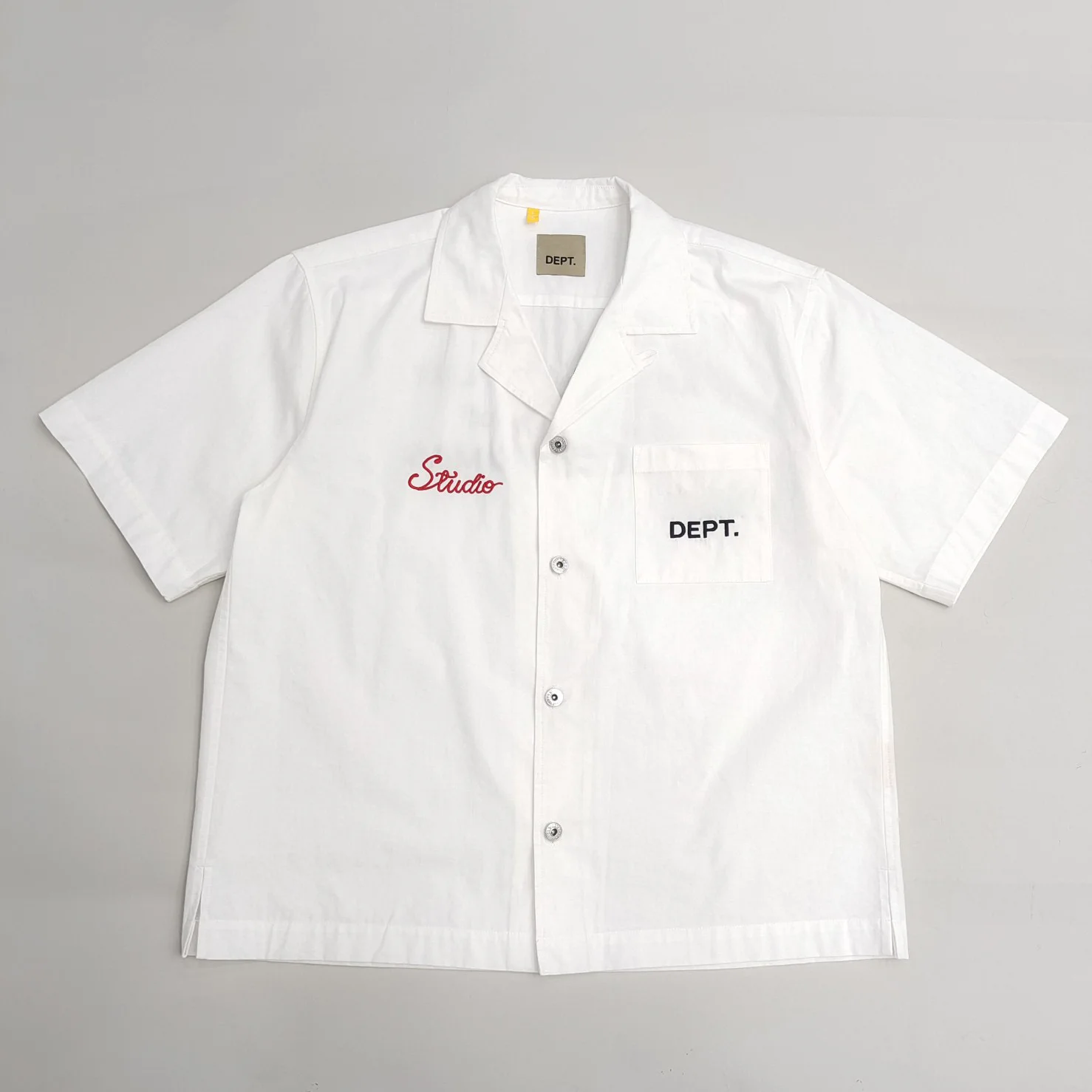 

Summer GD Embroidered Alphabet European And American High Street Men's Fashion White Short Sleeve Shirt