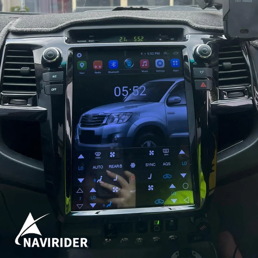 128 ГБ Tesla Экран Android 14 Автомобильный видеоплеер Радио для TOYOTA Fortuner HILUX Revo 2005-2014