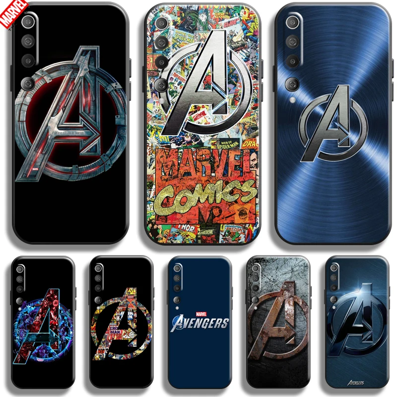 

Marvel Avengers Logo For Xiaomi Mi 10 10T Pro 5G Phone Case Soft Silicon Coque Cover Black Funda Captain America Comics Hulk