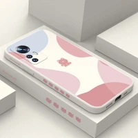 simple flower bear phone case for xiaomi mi 12 11 ultra lite 10 10s 9 11t 10t 9t pro lite poco m4 x4 f3 x3 m3 5g pro cover
