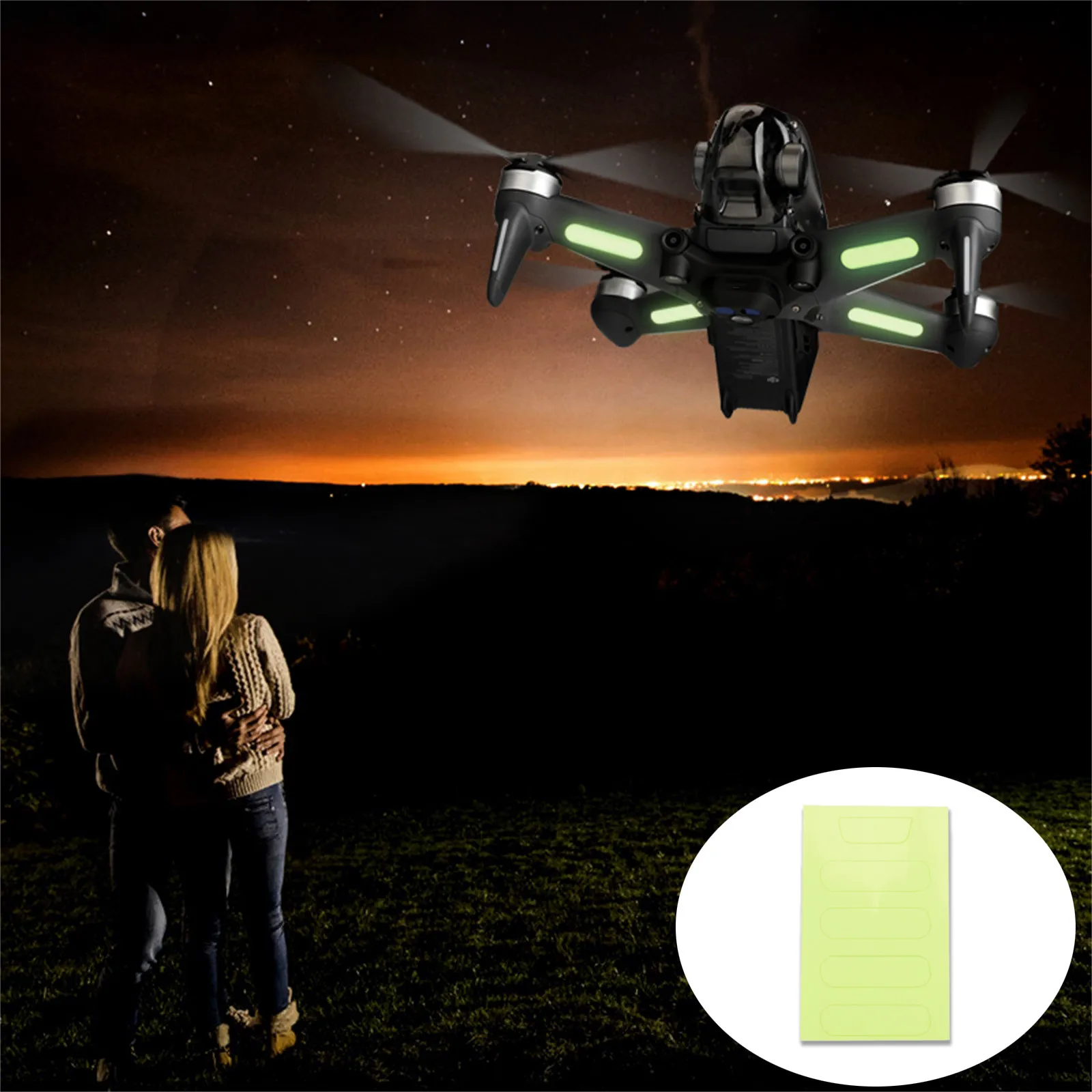 

FPV For 2pcs/set Glow Stickers in Luminous RC Dark the Drone Combo Camera Drone Accessories One Size