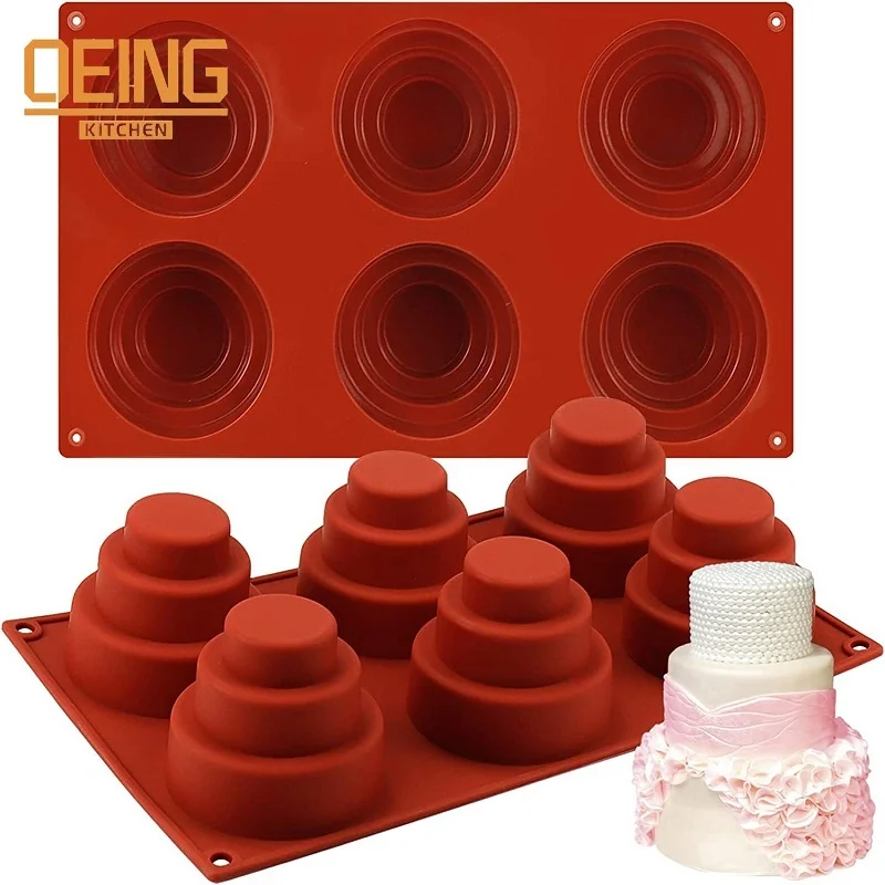 

3 Tier 3D Silicone Mold Round Cake Mold Kitchen Baking Accessories Cake Tools Spiral Cake Dessert Mousse Mold