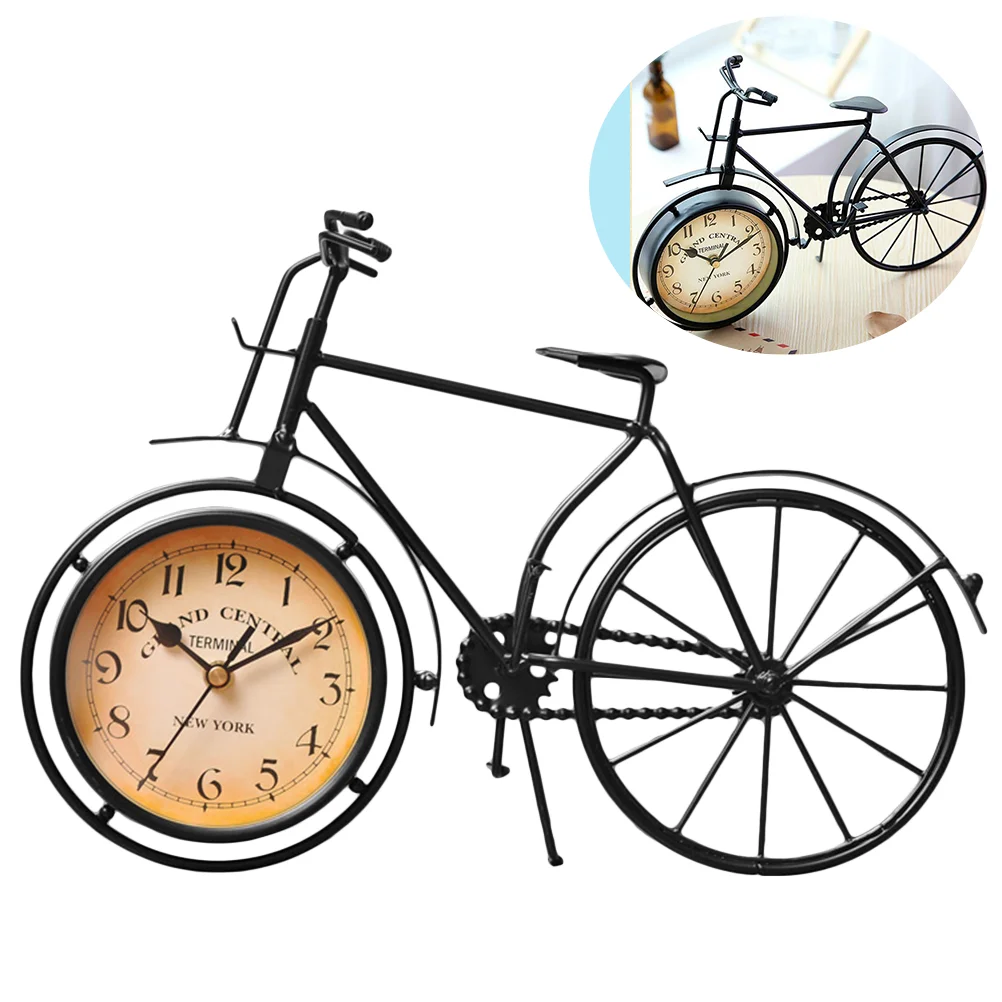 

Clock Table Desktop Desk Metal Clocks Decor Crafts Antiquebedside Bedrooms Quiet Tabletop Iron Decorative