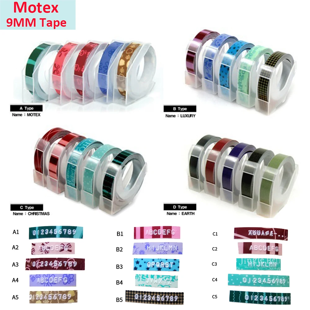 15 цветов DIY Motex 3D тиснение этикетка лента 9 мм x 3 м запасные ленты для Dymo 1880 12965