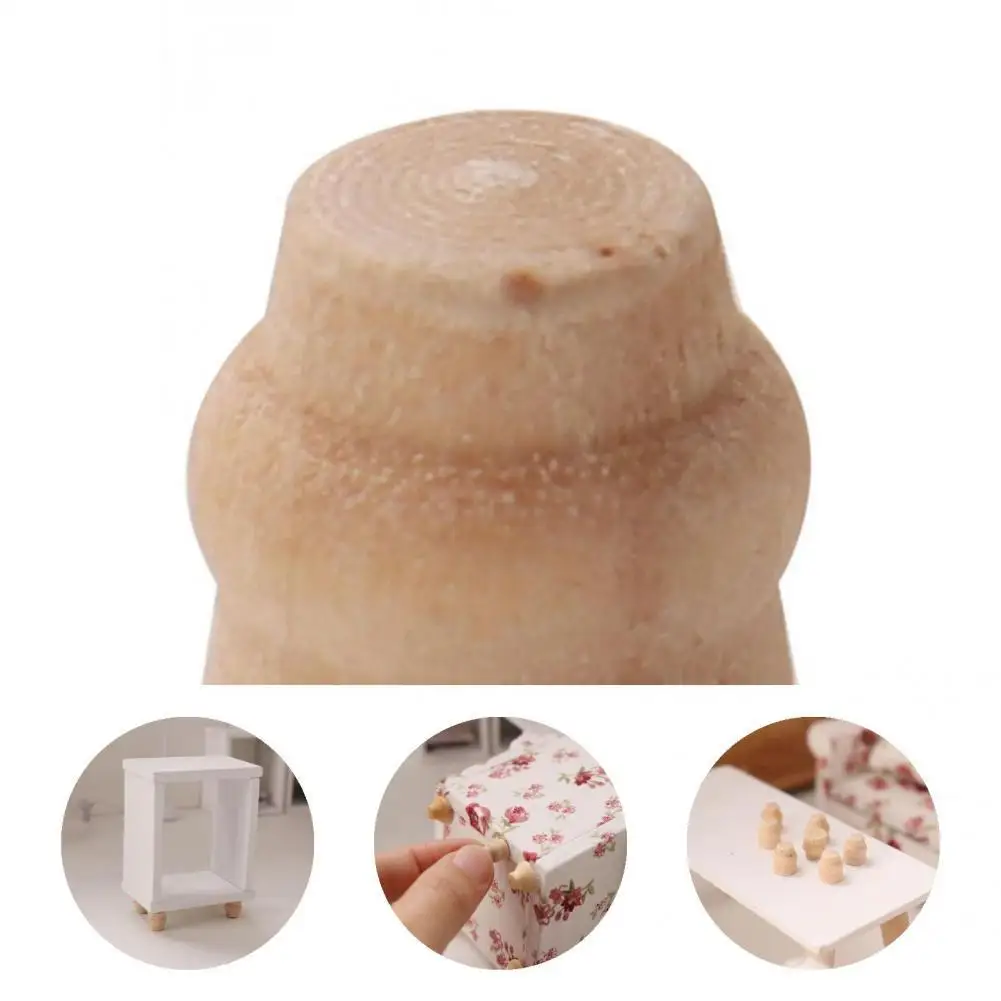 

Cute 4Pcs 1:12 Scale Dollhouse Wooden Furniture Legs Toys Eco-friendly Dollhouse Furniture Legs Wide Application for DIY