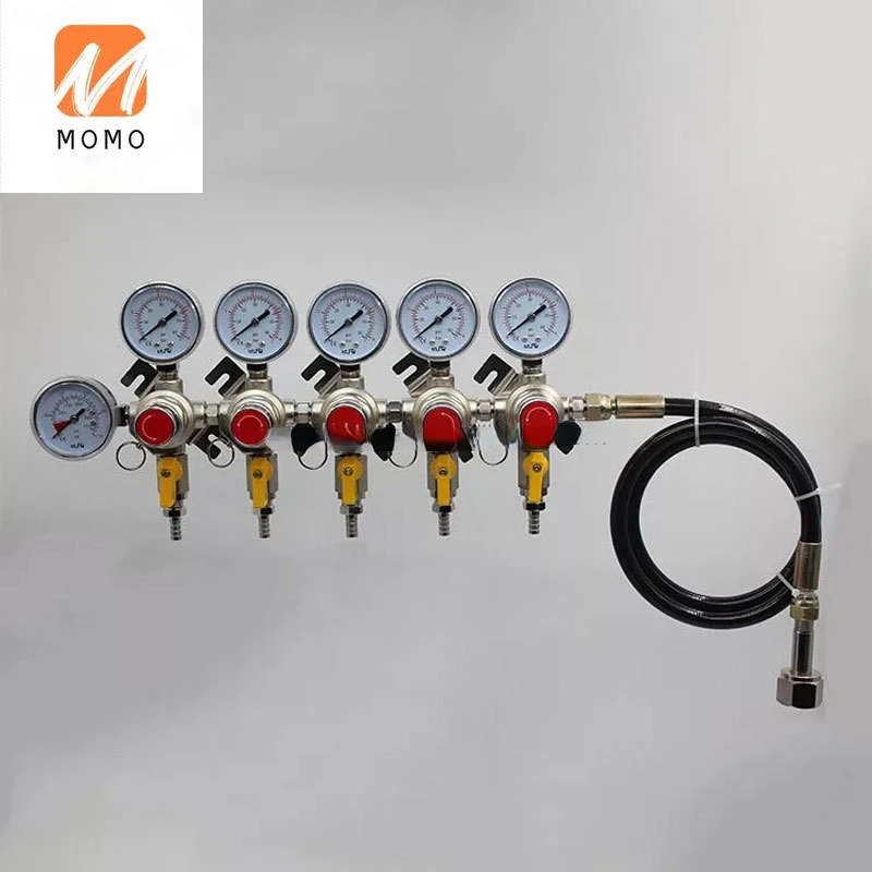 

BA1045 hot selling five way co2 regulator with extending gas hose for beer kegerator