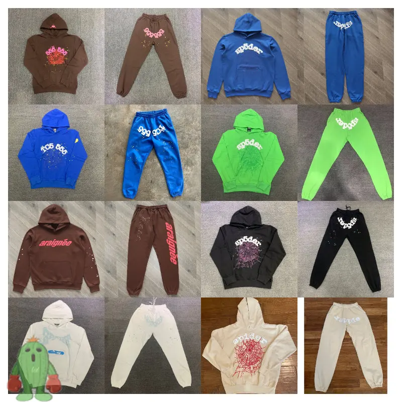 

Spider Men Women Young Thug Hoodie Sweatshirt 55555 Foam Print Sp5der Hooded Hoody Pullovers