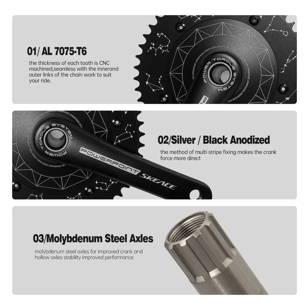 SKEACE Powerpoint Hollowtech Crankset Fixie Crank односкоростной велосипед с фиксированной передачей