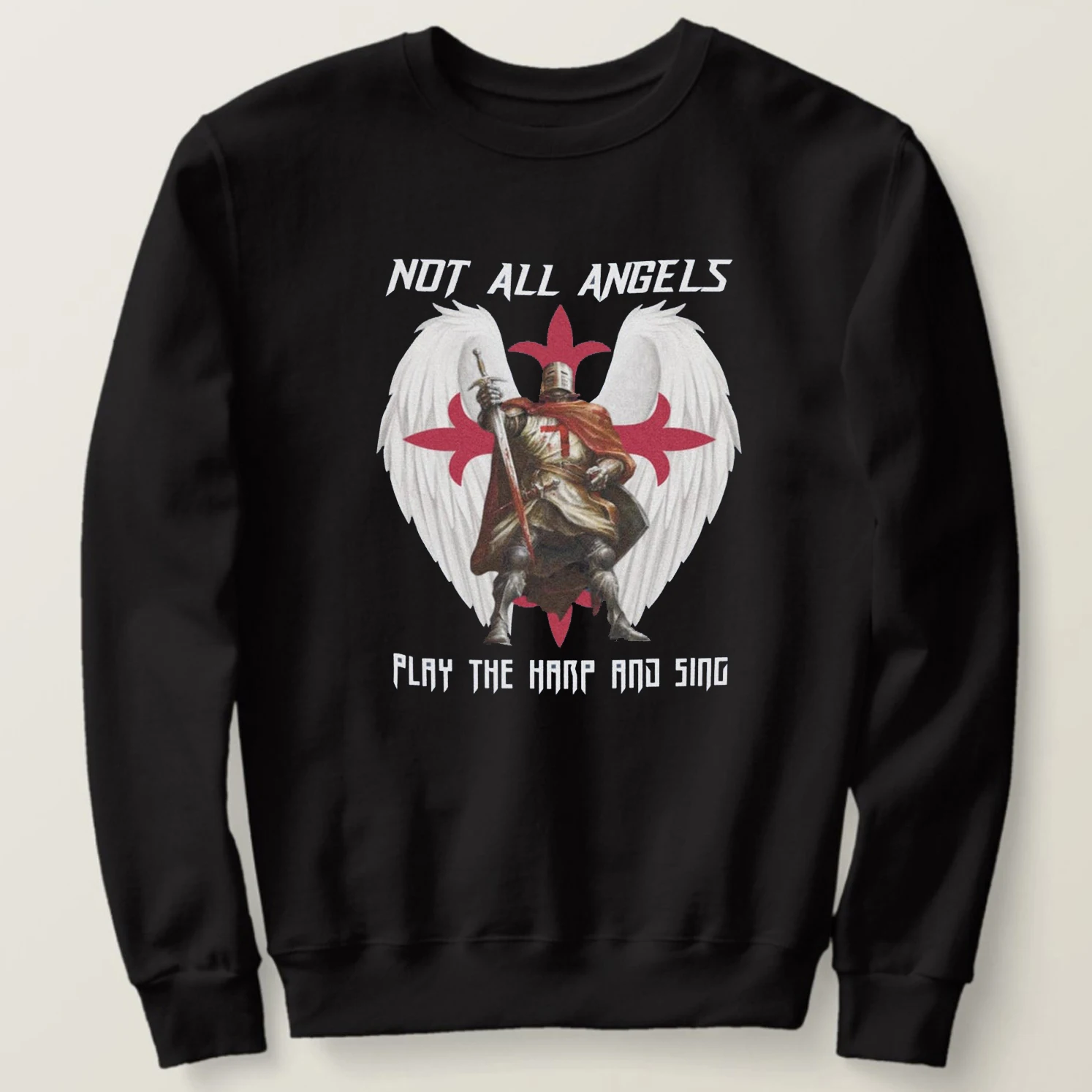 

Knights Templar Not All Angels inscription Christian Cross Crusader Sweatshirt New 100% Cotton Casual Mens Fashion Streetwear