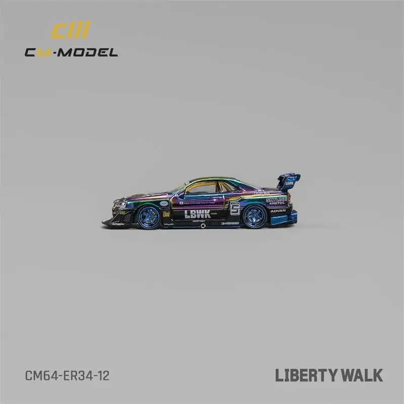 CM МОДЕЛЬ 1:64 LBWK ER34 Суперсилуэт Хромированный цвет Литая под давлением модель