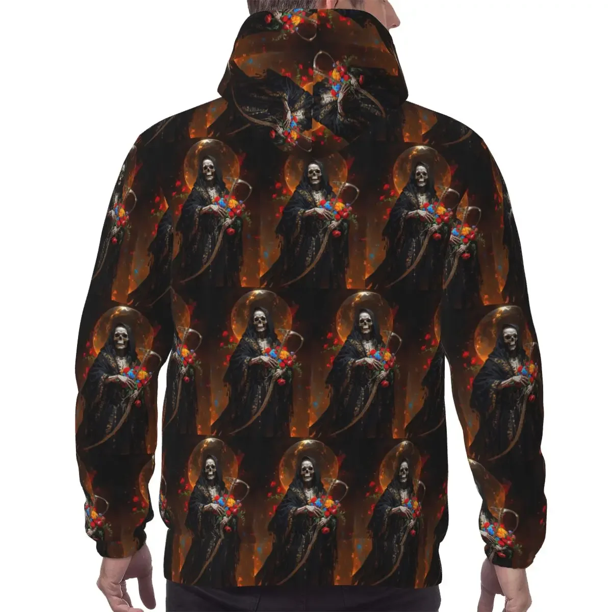 Фото Santa Muerte Saint Death Goth Mexican Muertos толстовки с черепом пуловер в стиле Харадзюку осень-зима толстовка топы с длинными рукавами №2