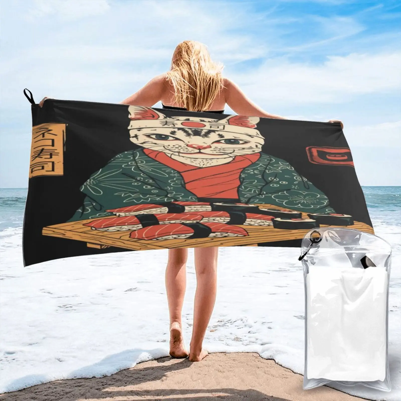 

Пляжное полотенце Neko суши Винсента Тринидада пляжное полотенце для пляжа пляжное роскошное пляжное полотенце для ванны и сауны пляжная оде...
