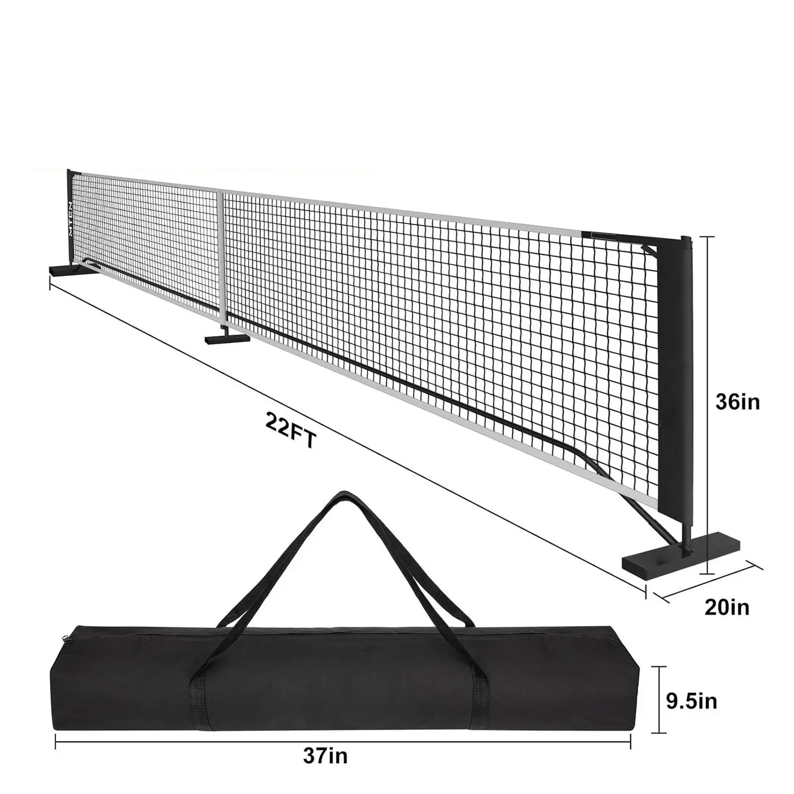 Переносная сеть для пиклбола 22 фута размер регулировки с металлической рамой