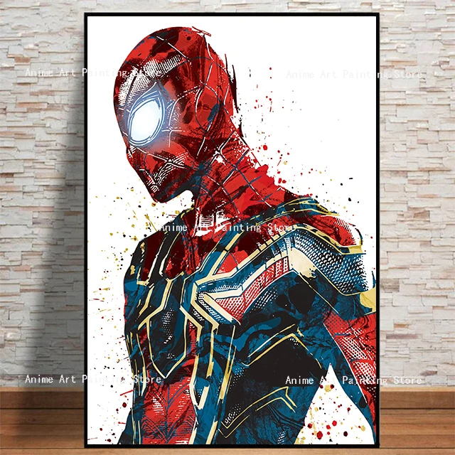 

Marvel Avengers Superhero Watercolor Movie Painting Spiderman Posters Living Bedroom Quality Canvas Art Home Wall Decor Picture