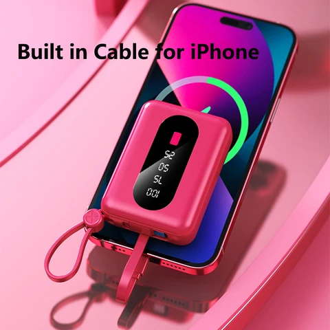 PD 120 Вт Быстрая зарядка для Huawei Xiaomi Mini Power Bank 20000 мАч с кабелем Портативное внешнее зарядное устройство для iPhone Samsung